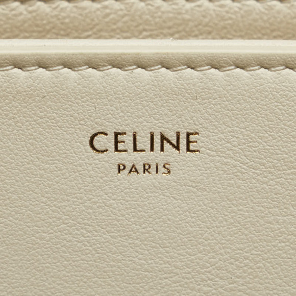 CELINE White Leather Shoulder Bag - Picture 9 of 12